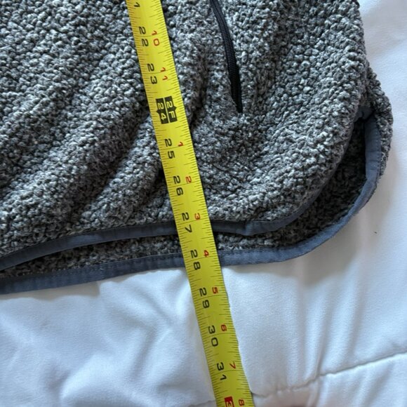 Womens Size XL Fleece Jacket Gray Blue Zip Pockets Winter Fall High Neck - Picture 6 of 9